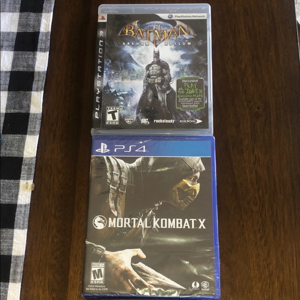 Mortal Kombay is brand new. Batman is preowned.